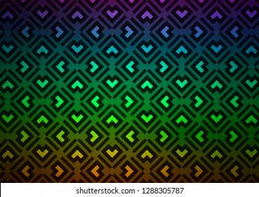 Dark Multicolor, Rainbow vector pattern with narrow lines. Decorative shining illustration with lines on abstract template. Best design for your ad, poster, banner.