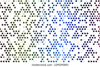 Dark Multicolor, Rainbow vector pattern with colorful hexagons. Illustration of colored hexagons on white surface. Beautiful design for your business advert.