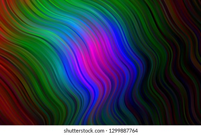 Dark Multicolor, Rainbow vector pattern with bubble shapes. Colorful abstract illustration with gradient lines. Pattern for your business design.
