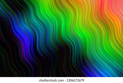 Dark Multicolor, Rainbow vector pattern with lines, ovals. A sample with blurred bubble shapes. The template for cell phone backgrounds.
