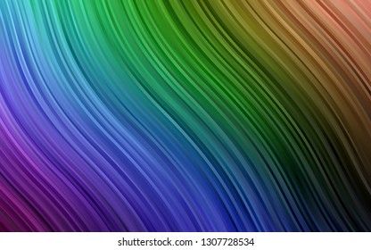 Dark Multicolor, Rainbow vector pattern with liquid shapes. Blurred geometric sample with gradient bubbles.  The template for cell phone backgrounds.