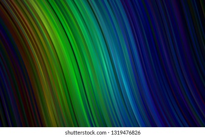 Dark Multicolor, Rainbow vector pattern with liquid shapes. Modern gradient abstract illustration with bandy lines. Pattern for your business design.