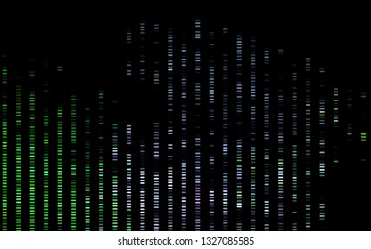 Dark Multicolor, Rainbow vector pattern with narrow lines. Lines on blurred abstract background with gradient. Best design for your ad, poster, banner.
