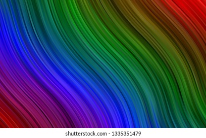 Dark Multicolor, Rainbow vector pattern with curved circles. Brand new colored illustration in marble style with gradient. Brand new design for your ads, poster, banner.