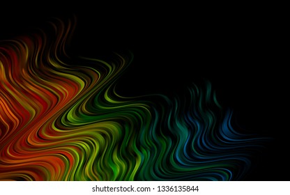 Dark Multicolor, Rainbow vector pattern with curved circles. Colorful illustration in abstract marble style with gradient. A completely new template for your business design.