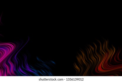 Dark Multicolor, Rainbow vector pattern with liquid shapes. A vague circumflex abstract illustration with gradient. The best blurred design for your business.
