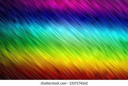 Dark Multicolor, Rainbow vector pattern with bent ribbons. A sample with blurred bubble shapes. The elegant pattern for brand book.