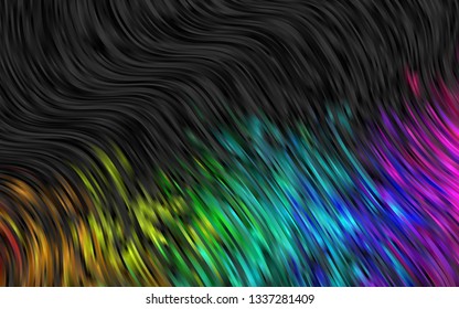 Dark Multicolor, Rainbow vector pattern with lamp shapes. Creative geometric illustration in marble style with gradient. Marble style for your business design.