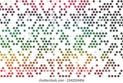 Dark Multicolor, Rainbow vector pattern with colorful hexagons. Illustration with set of colorful hexagons. Pattern for ads, leaflets.