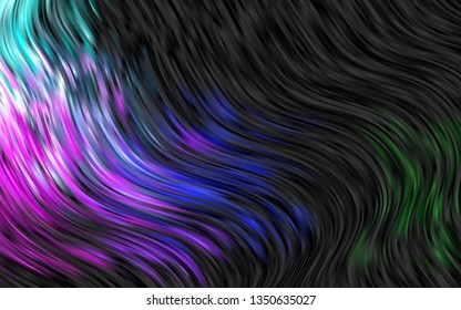 Dark Multicolor, Rainbow vector pattern with bent ribbons. A sample with blurred bubble shapes. The template for cell phone backgrounds.