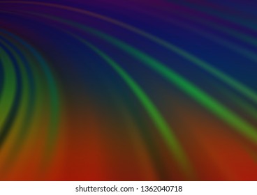 Dark Multicolor, Rainbow vector pattern with lava shapes. Shining crooked illustration in marble style. Marble style for your business design.