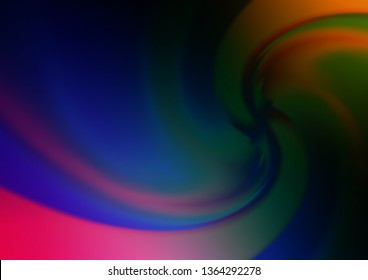 Dark Multicolor, Rainbow vector pattern with bent ribbons. A completely new color illustration in marble style. Brand new design for your ads, poster, banner.