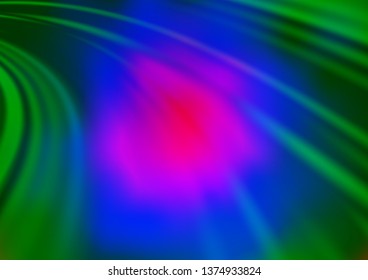 Dark Multicolor, Rainbow vector pattern with liquid shapes. Shining illustration, which consist of blurred lines, circles. A completely new template for your business design.