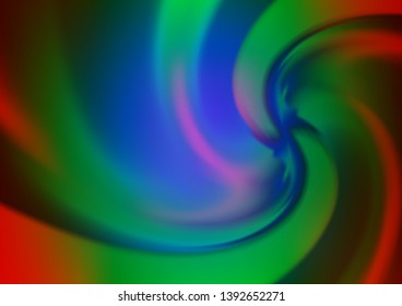 Dark Multicolor, Rainbow vector pattern with liquid shapes. Creative illustration in halftone marble style with gradient. Textured wave pattern for backgrounds.