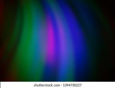Dark Multicolor, Rainbow vector pattern with bent ribbons. Brand new colored illustration in marble style with gradient. The template for cell phone backgrounds.