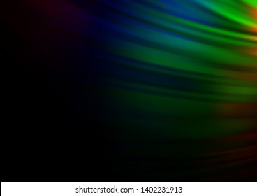 Dark Multicolor, Rainbow vector pattern with lines, ovals. A sample with blurred bubble shapes. Marble design for your web site.
