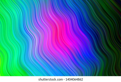 Dark Multicolor, Rainbow vector pattern with lines, ovals. Colorful illustration in abstract marble style with gradient. A completely new template for your business design.