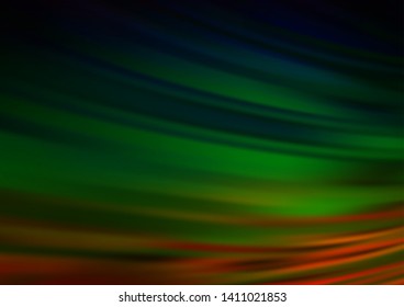 Dark Multicolor, Rainbow vector pattern with bent ribbons. An elegant bright illustration with gradient. A completely new template for your business design.