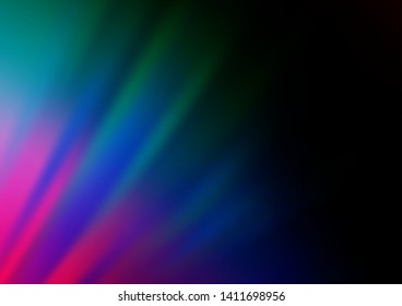 Dark Multicolor, Rainbow vector pattern with narrow lines. Glitter abstract illustration with colored sticks. Pattern for websites, landing pages.