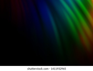 Dark Multicolor, Rainbow vector pattern with lava shapes. Blurred geometric sample with gradient bubbles.  Pattern for your business design.