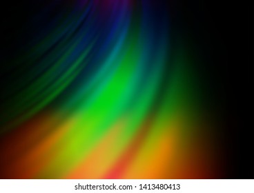 Dark Multicolor, Rainbow vector pattern with lava shapes. Modern gradient abstract illustration with bandy lines. A new texture for your  ad, booklets, leaflets.