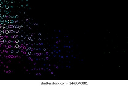 Dark Multicolor, Rainbow vector pattern with spheres. Modern abstract illustration with colorful water drops. Pattern for beautiful websites.
