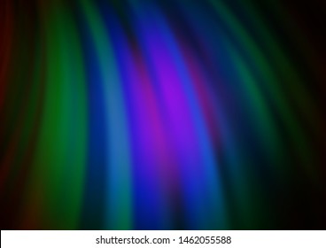 Dark Multicolor, Rainbow vector pattern with bubble shapes. Colorful abstract illustration with gradient lines. Marble style for your business design.