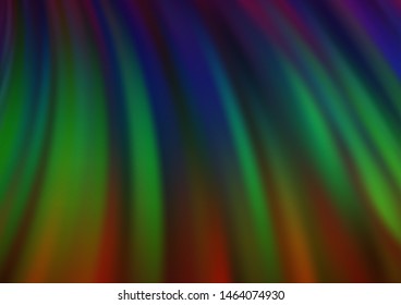 Dark Multicolor, Rainbow vector pattern with bent ribbons. A completely new color illustration in marble style. A new texture for your  ad, booklets, leaflets.