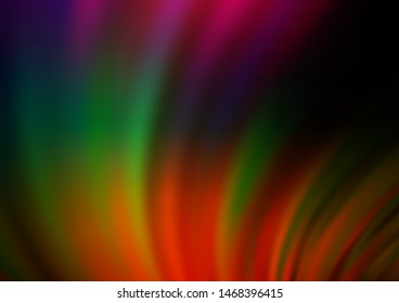 Dark Multicolor, Rainbow vector pattern with lines, ovals. Brand new colored illustration in marble style with gradient. A completely new marble design for your business.