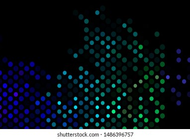 Dark Multicolor, Rainbow vector pattern with spheres. Abstract illustration with colored bubbles in nature style. Template for your brand book.