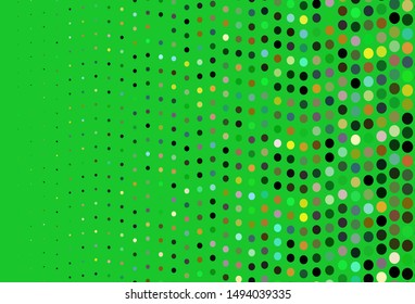 Dark Multicolor, Rainbow vector pattern with spheres. Blurred decorative design in abstract style with bubbles. Design for posters, banners.