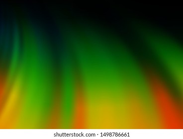 Dark Multicolor, Rainbow vector pattern with bent ribbons. Colorful illustration in abstract marble style with gradient. A new texture for your  ad, booklets, leaflets.