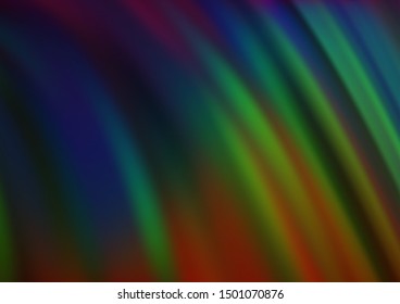 Dark Multicolor, Rainbow vector pattern with bent ribbons. Creative illustration in halftone marble style with gradient. Marble style for your business design.