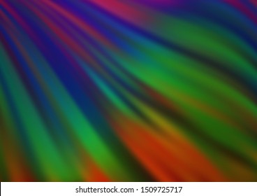 Dark Multicolor, Rainbow vector pattern with liquid shapes. Creative illustration in halftone marble style with gradient. The best blurred design for your business.