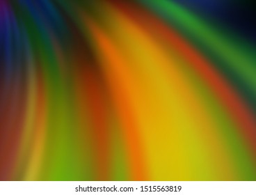 Dark Multicolor, Rainbow vector pattern with lava shapes. A vague circumflex abstract illustration with gradient. A new texture for your  ad, booklets, leaflets.