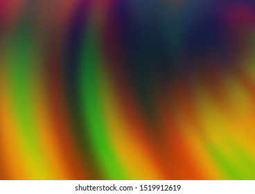 Dark Multicolor, Rainbow vector pattern with curved circles. Colorful illustration in abstract marble style with gradient. The best blurred design for your business.