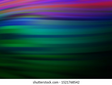 Dark Multicolor, Rainbow vector pattern with curved circles. A vague circumflex abstract illustration with gradient. Textured wave pattern for backgrounds.