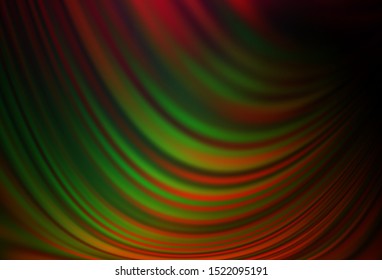 Dark Multicolor, Rainbow vector pattern with curved circles. Colorful illustration in abstract marble style with gradient. The template for cell phone backgrounds.