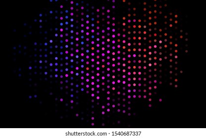 Dark Multicolor, Rainbow vector pattern with spheres. Blurred bubbles on abstract background with colorful gradient. Template for your brand book.