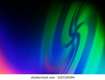 Dark Multicolor, Rainbow vector pattern with lamp shapes. Modern gradient abstract illustration with bandy lines. Brand new design for your ads, poster, banner.