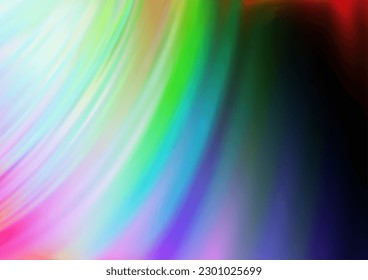 Dark Multicolor, Rainbow vector pattern with lines, ovals. Geometric illustration in marble style with gradient.  Marble style for your business design.