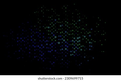 Dark Multicolor, Rainbow vector pattern with spheres. Glitter abstract illustration with blurred drops of rain. Pattern of water, rain drops.