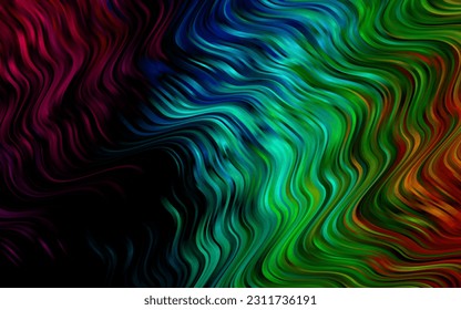 Dark Multicolor, Rainbow vector pattern with lamp shapes. An elegant bright illustration with gradient. New composition for your brand book.