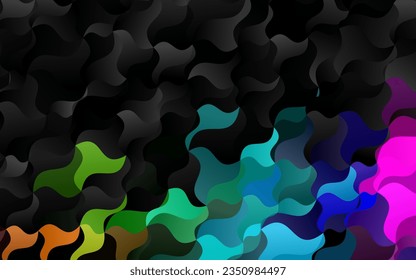 Dark Multicolor, Rainbow vector pattern with bubble shapes. Blurred geometric sample with gradient bubbles.  The elegant pattern for brand book.