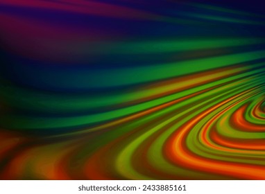 Dark Multicolor, Rainbow vector pattern with liquid shapes. An elegant bright illustration with gradient. A completely new template for your business design.