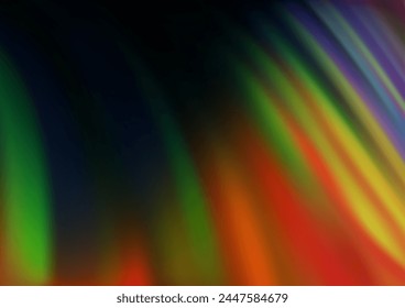 Dark Multicolor, Rainbow vector pattern with bent ribbons. An elegant bright illustration with gradient. Marble design for your web site.
