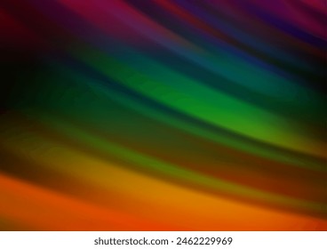 Dark Multicolor, Rainbow vector pattern with narrow lines. Decorative shining illustration with lines on abstract template. Best design for your ad, poster, banner.