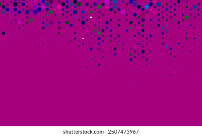 Dark Multicolor, Rainbow vector pattern with spheres. Illustration with set of shining colorful abstract circles. Pattern of water, rain drops.