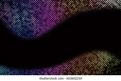 Dark Multicolor, Rainbow vector pattern with colored spheres. Geometric sample of repeating circles on white background in halftone style.