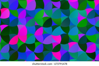 Dark Multicolor, Rainbow vector pattern with colored spheres. Geometric sample of repeating circles on white background in halftone style.